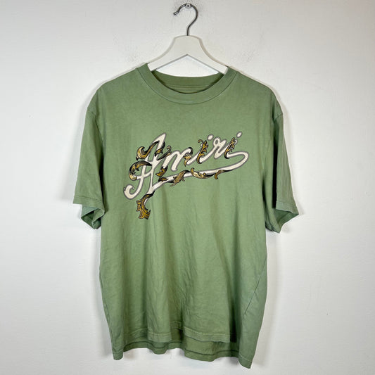 Amiri Green Filigree Logo T-Shirt Size M