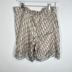 Dior Tan Oblique Silk Shorts Size 48