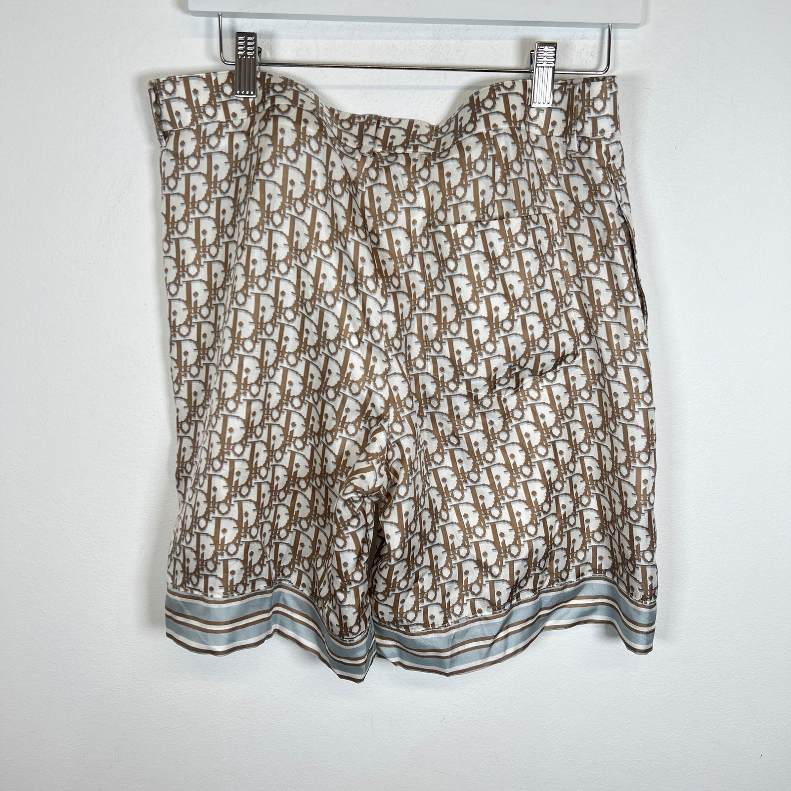 Dior Tan Oblique Silk Shorts Size 48