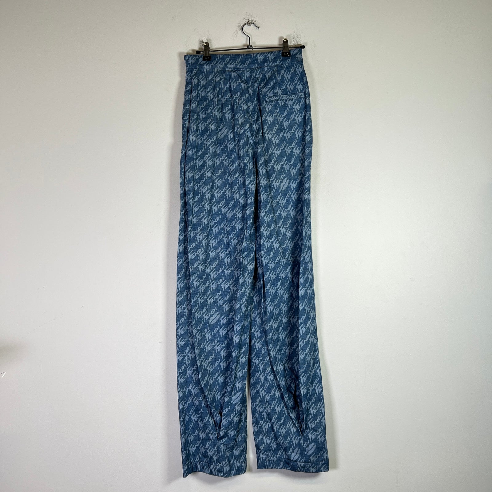 Fendi Graphic Print Chambray Trousers