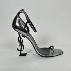 Saint Laurent Metallic Silver Sequin Opyum 110 Heels Size 39