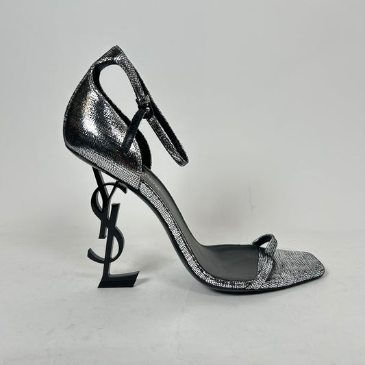 Saint Laurent Metallic Silver Sequin Opyum 110 Heels Size 39