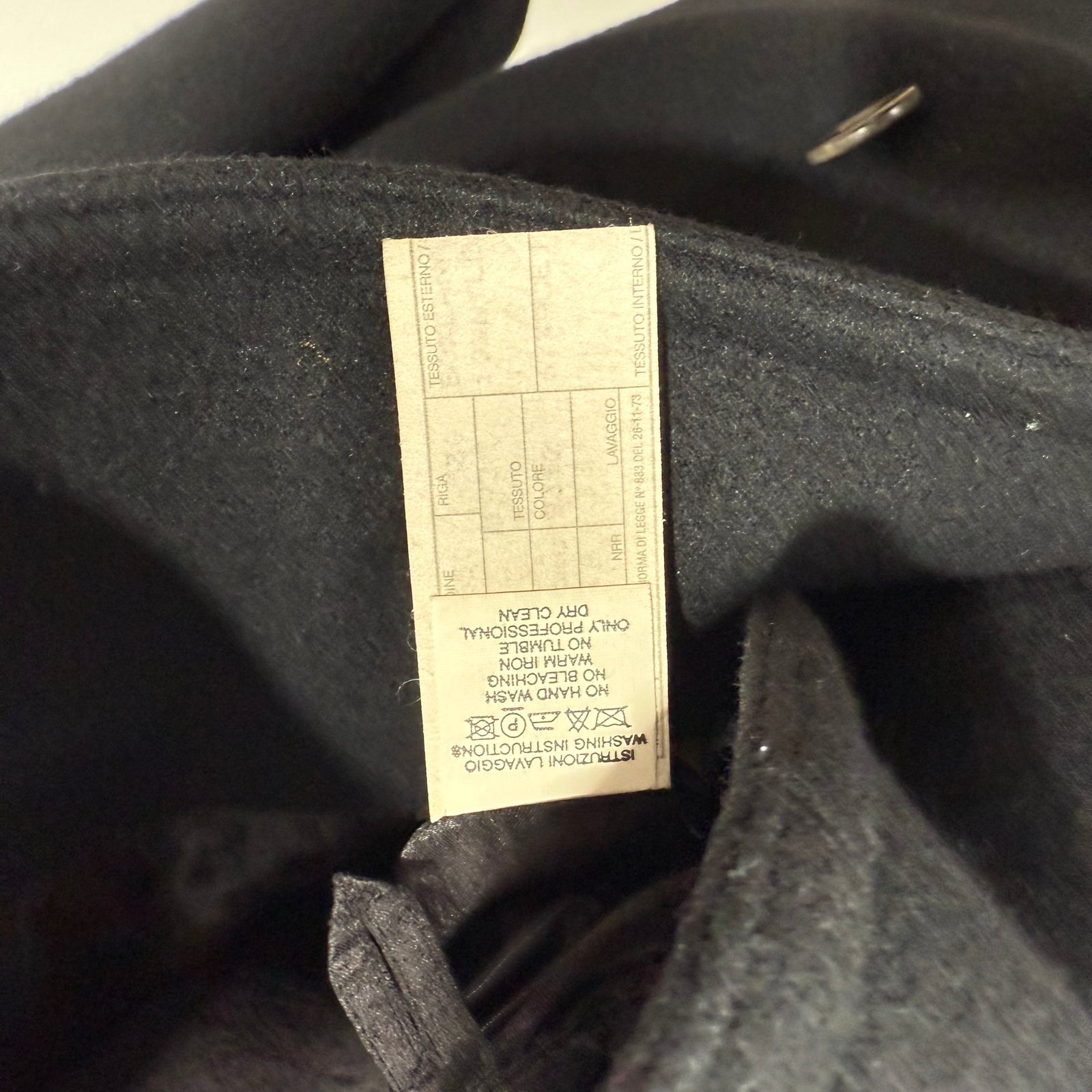 Giorgio Armani Black Double Breasted Wool Coat Size M