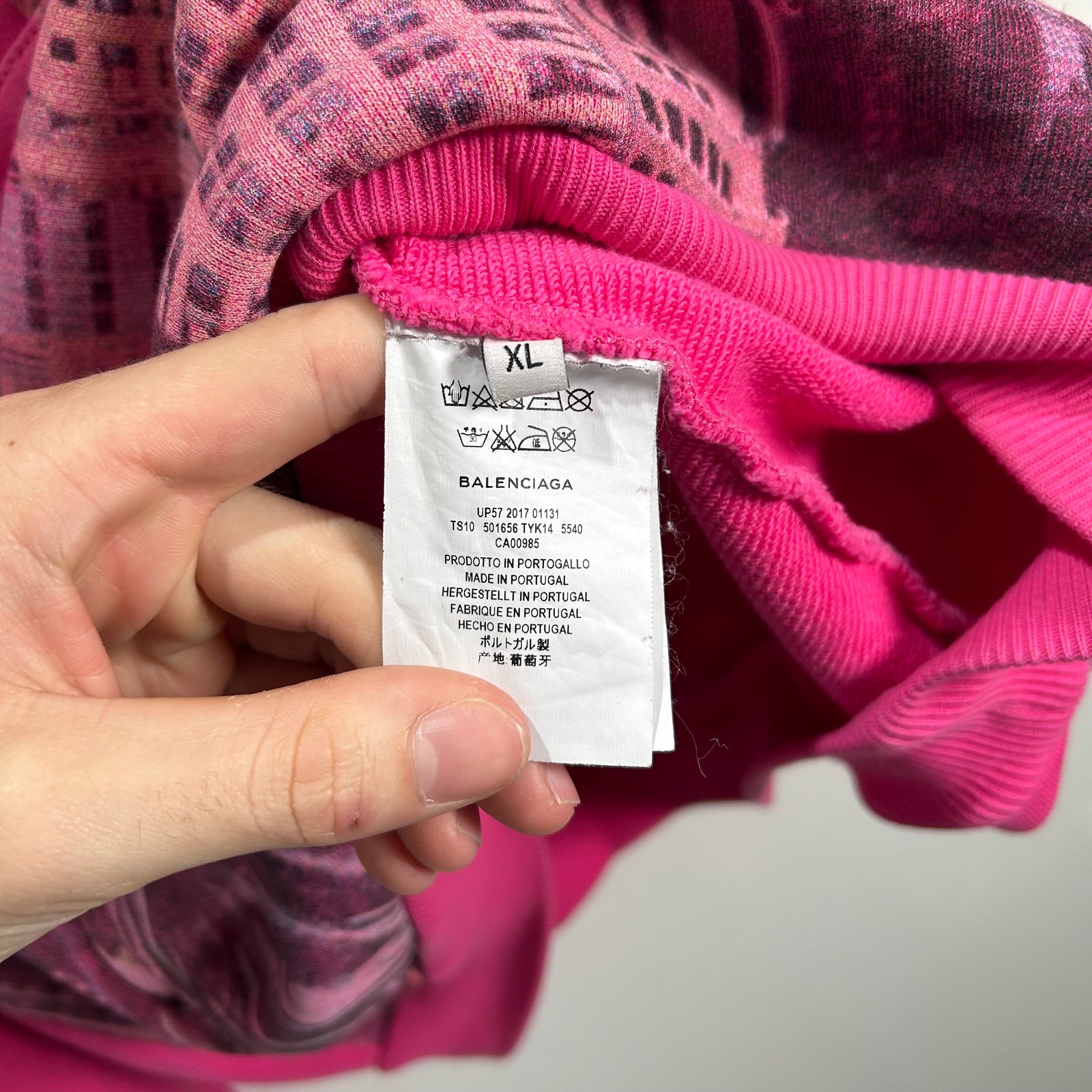 Balenciaga Airbrushed NYC Pink Hoodie Size XL