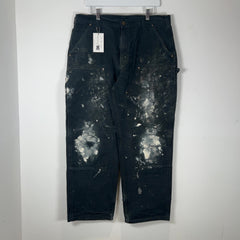 Carhartt White Paint Splatter Black 'Double Knee' Carpenter Pants