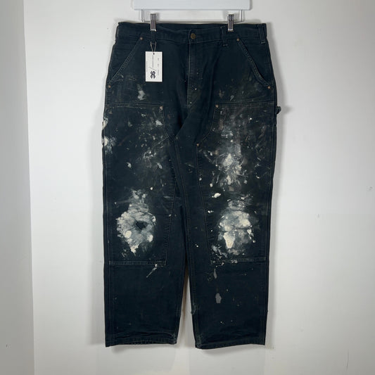 Carhartt White Paint Splatter Black 'Double Knee' Carpenter Pants