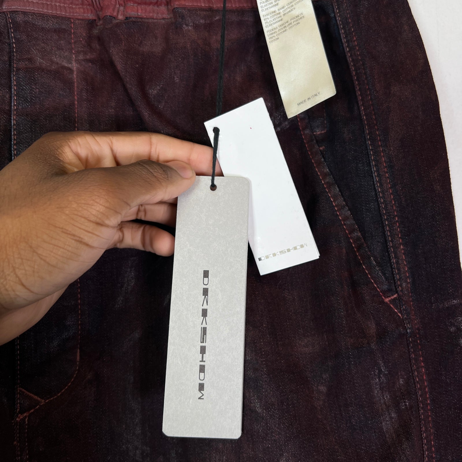 Rick Owens DRKSHDW Cherry Waxed Cropped Pants