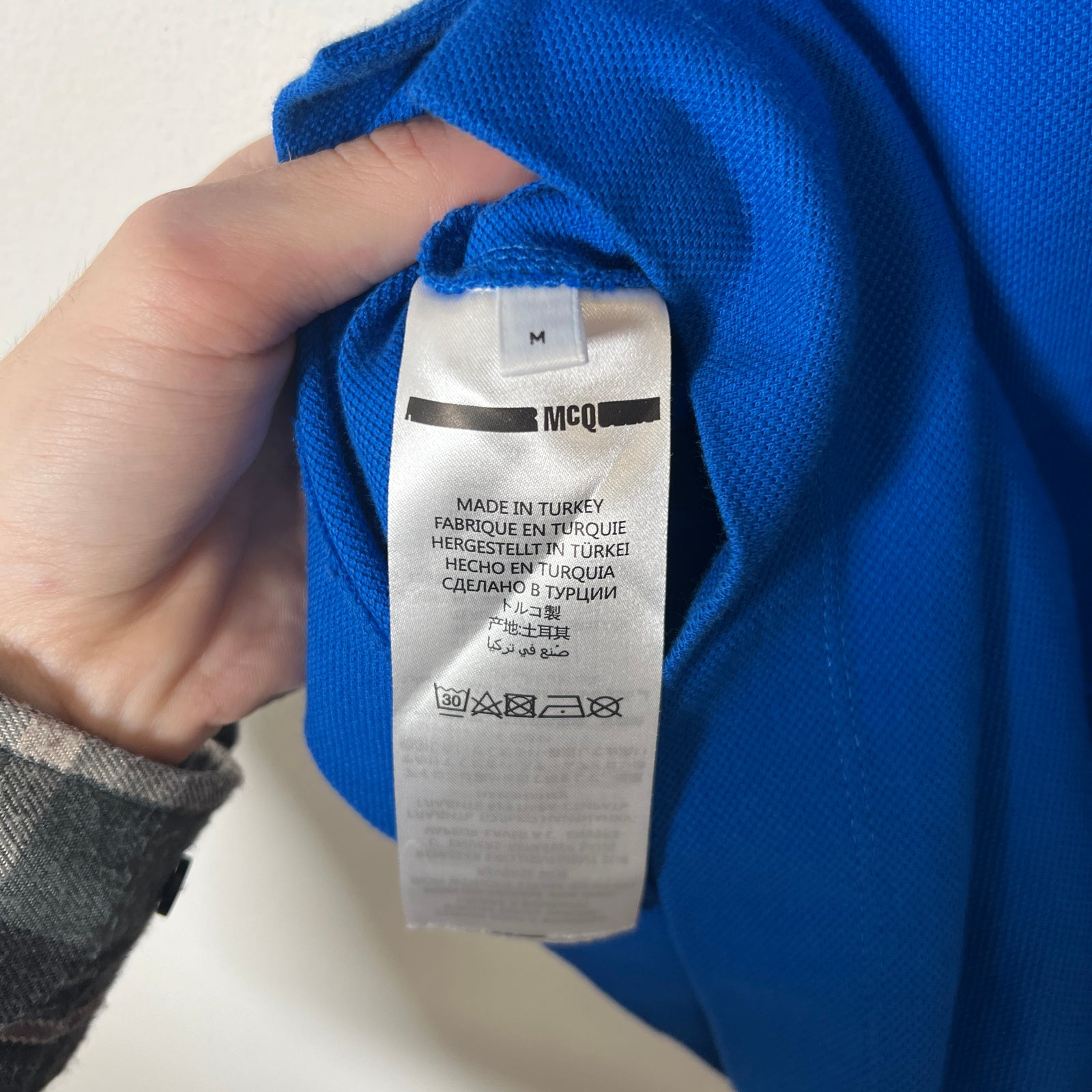 Alexander McQueen MCQ Blue Polo Shirt Size M