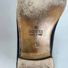 Gucci Navy Jordaan Horsebit Loafers Size GG 9.5