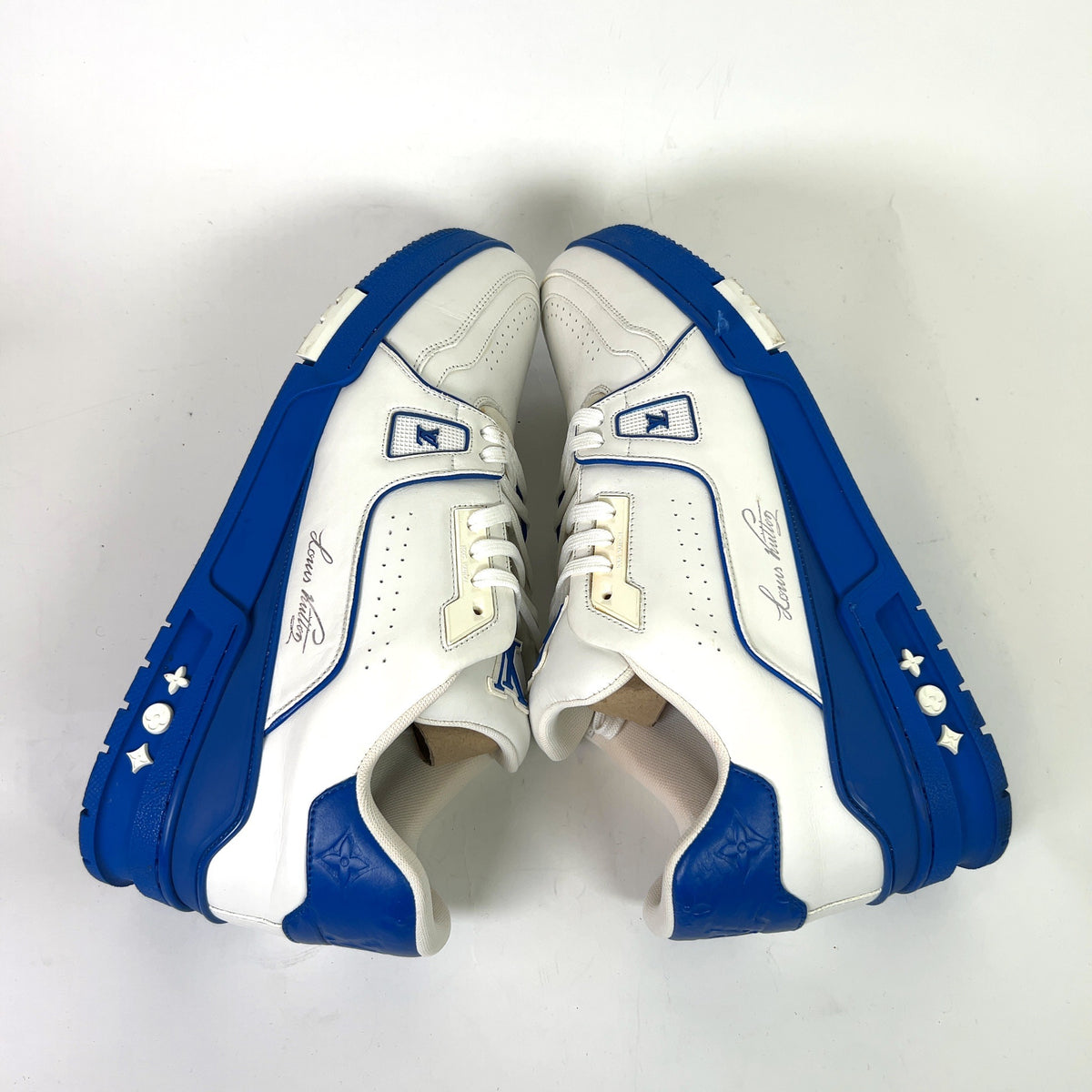 Louis Vuitton White/Blue Signature Trainers