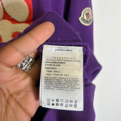 Moncer Purple Applique Patch Logo Crewneck
