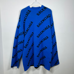 Balenciaga Knit All Over Spell Out Sweater Size XXL