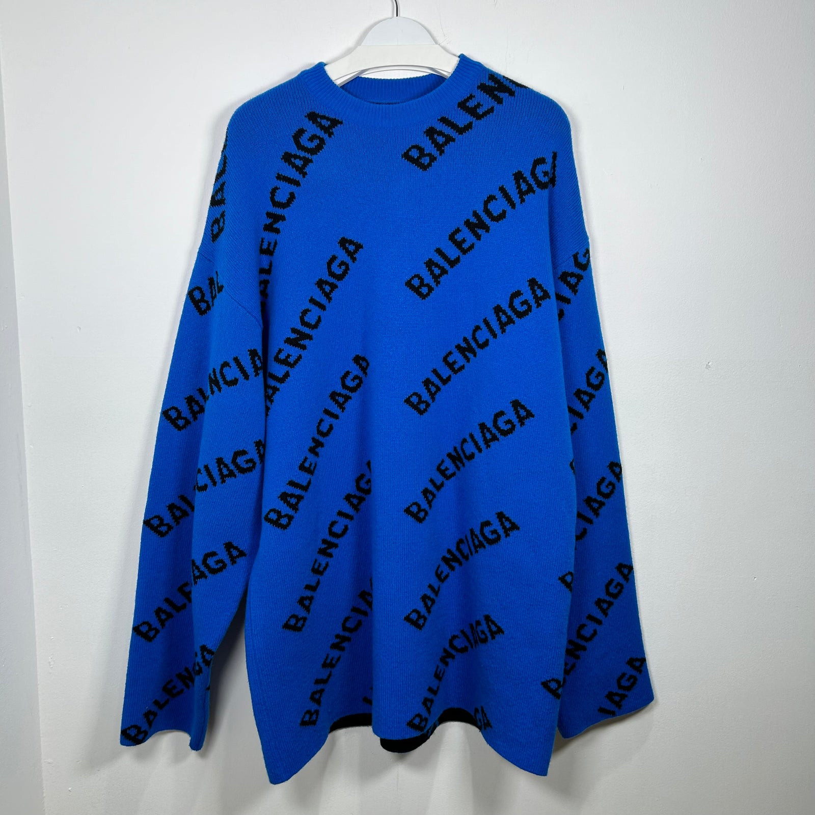 Balenciaga Knit All Over Spell Out Sweater Size XXL