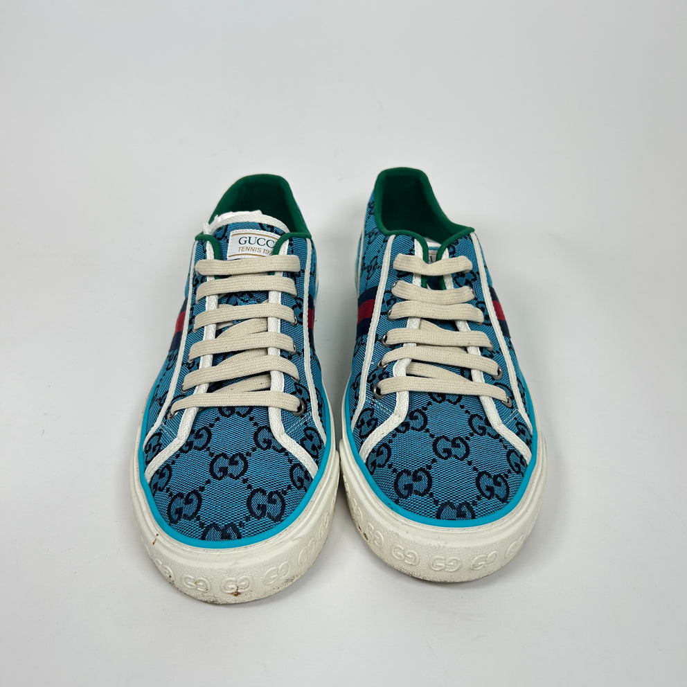 Gucci Light Blue Tennis 1977 Low Top Sneaker Size GG 9.5