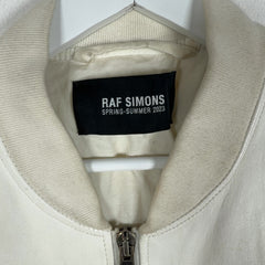 Raf Simons SS23 White Leather Bomber Jacket