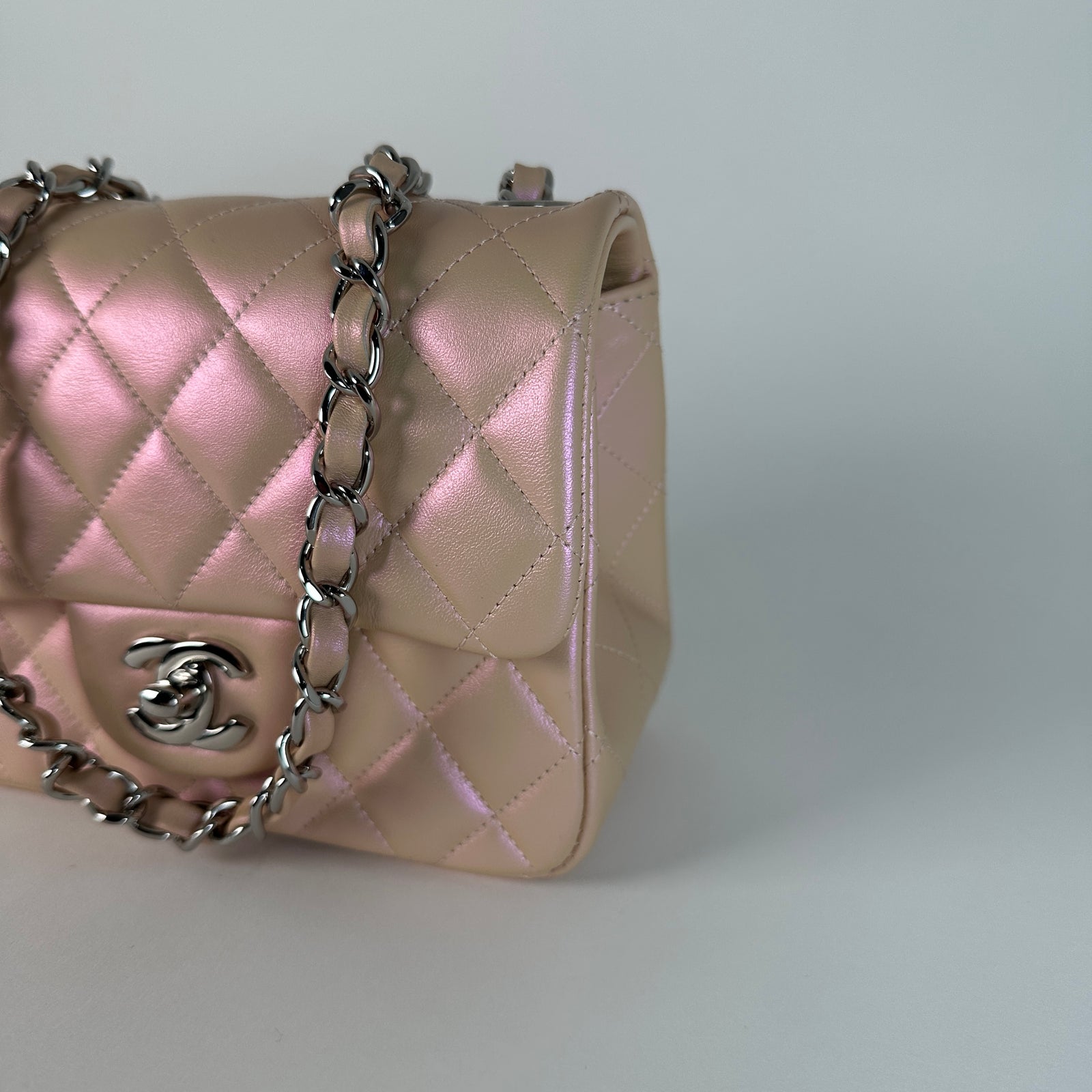 Chanel Mini Square Iridescent Calfskin Flap