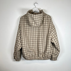 Miu Miu Cocoa Brown Check Blouson Jacket Size 36IT