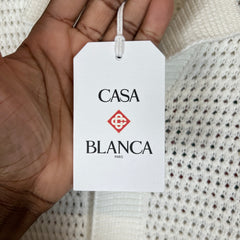 Casablanca White Sporty Faux Crochet Shirt Size XS