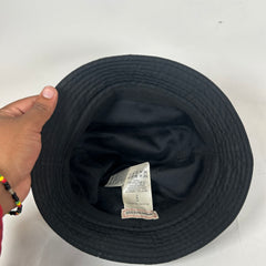Alexander McQueen Black Logo Bucket Hat Size L