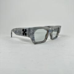 Off-White Gray Marble Arrow Square Frame Sunglasses