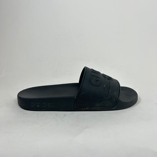 Gucci Black Logo Slides Size 34