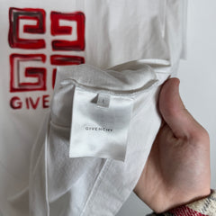 Givenchy White/Red 4G Logo Tee Size L