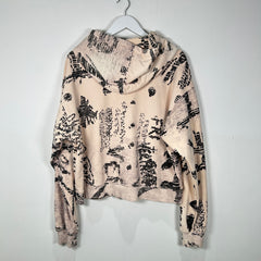 Vertabrae Grafitti Ivory Zip Up Hoodie Size L