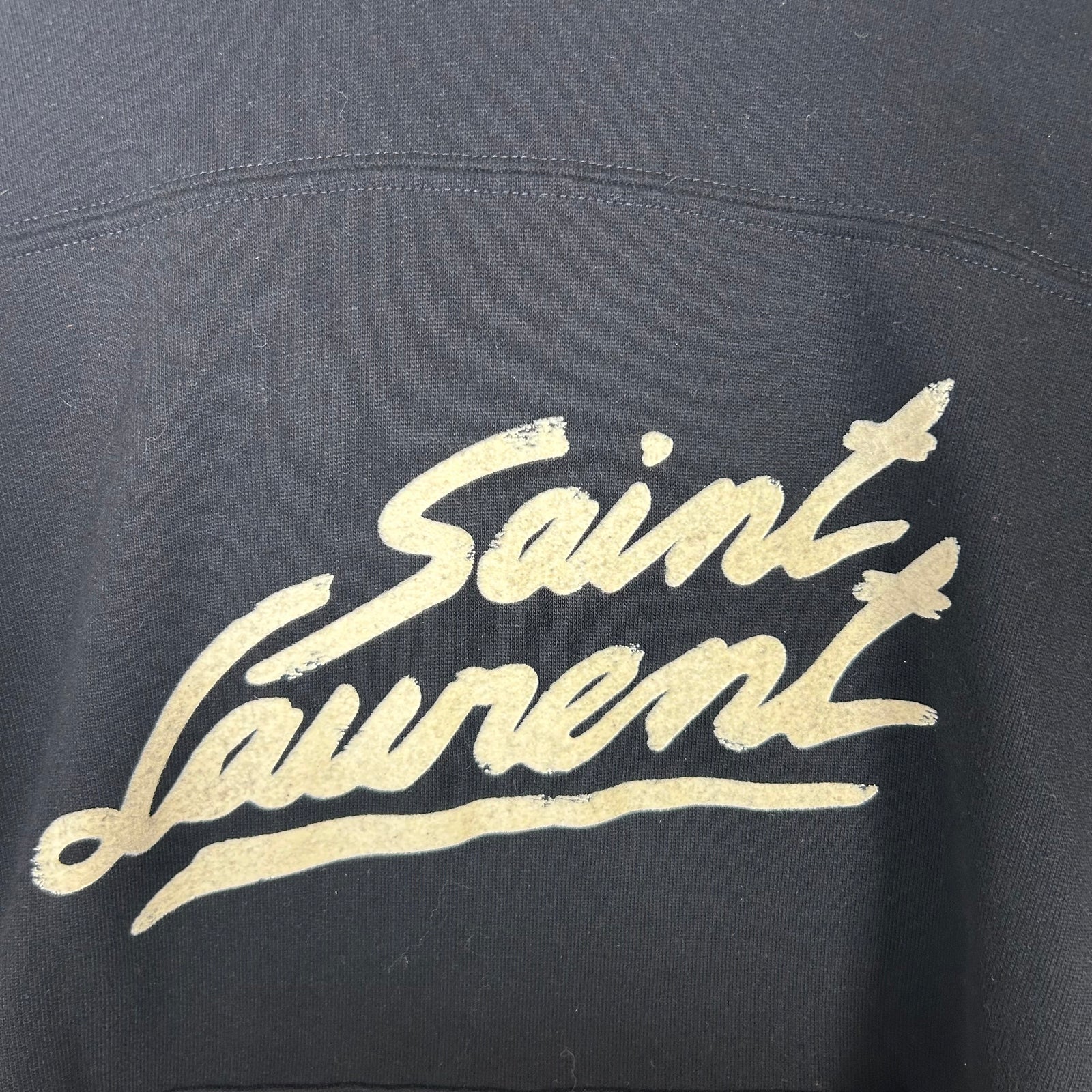 Saint Laurent Black Script Logo Hoodie Size M