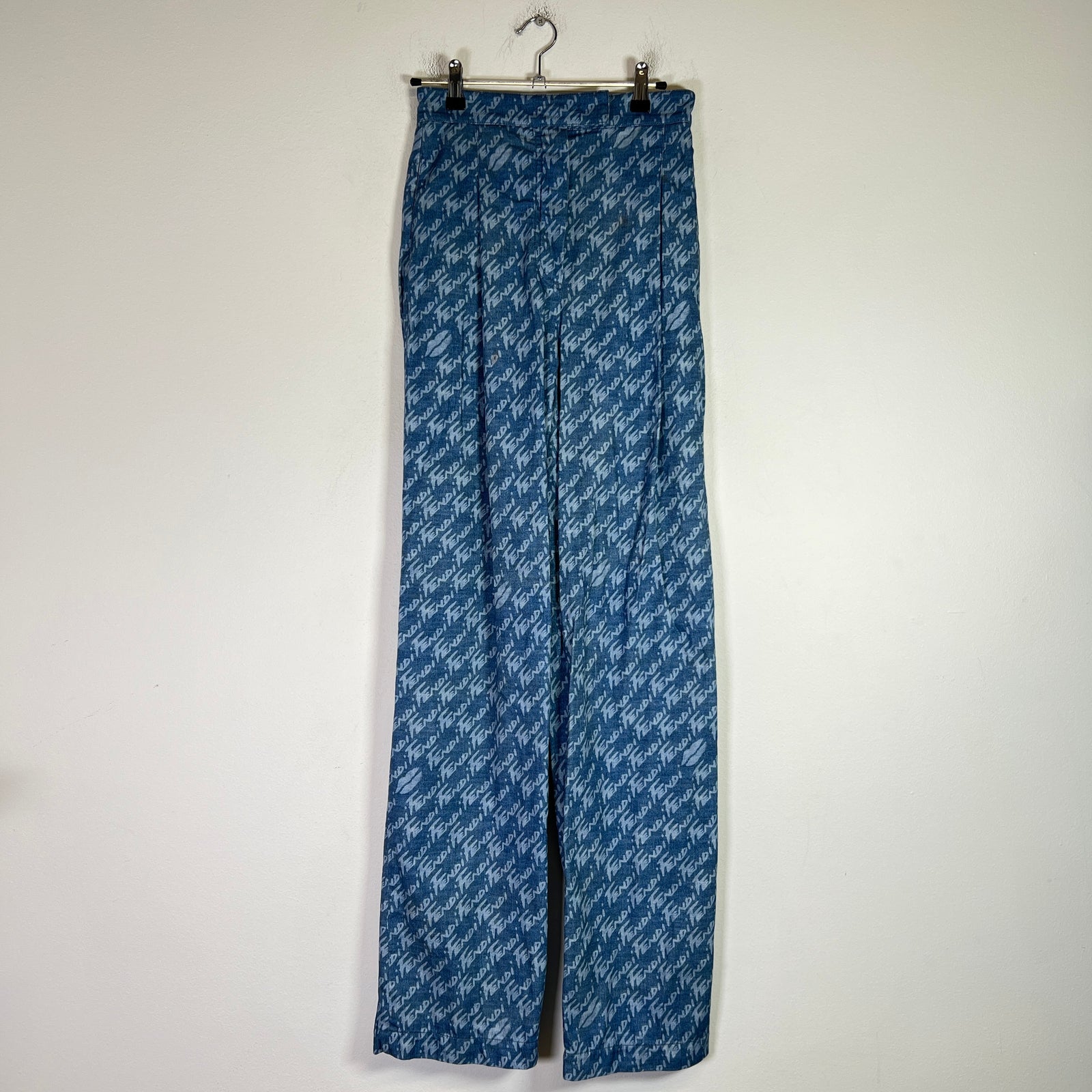 Fendi Graphic Print Chambray Trousers