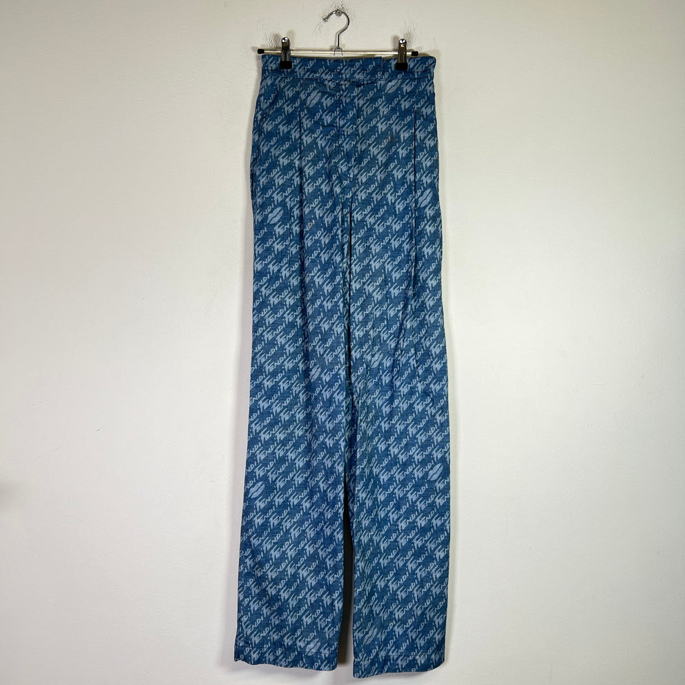 Fendi Graphic Print Chambray Trousers