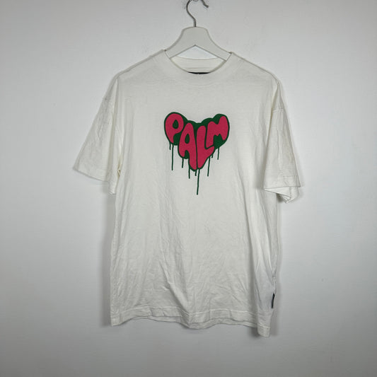 Palms Angels Palm Heart Graphic White T-Shirt Size M