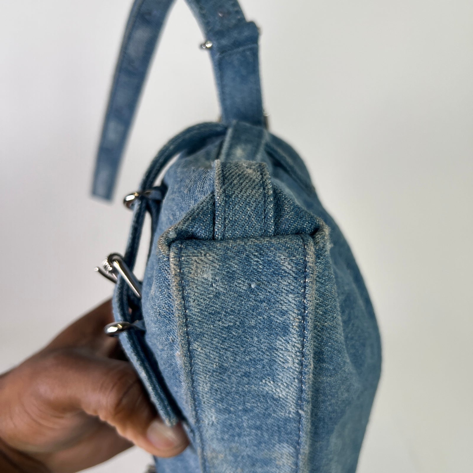 Givenchy Washed Denim Voyou Mini Shoulder Bag