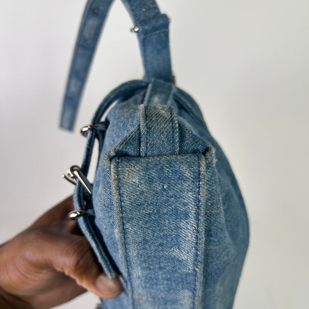 Givenchy Washed Denim Voyou Mini Shoulder Bag