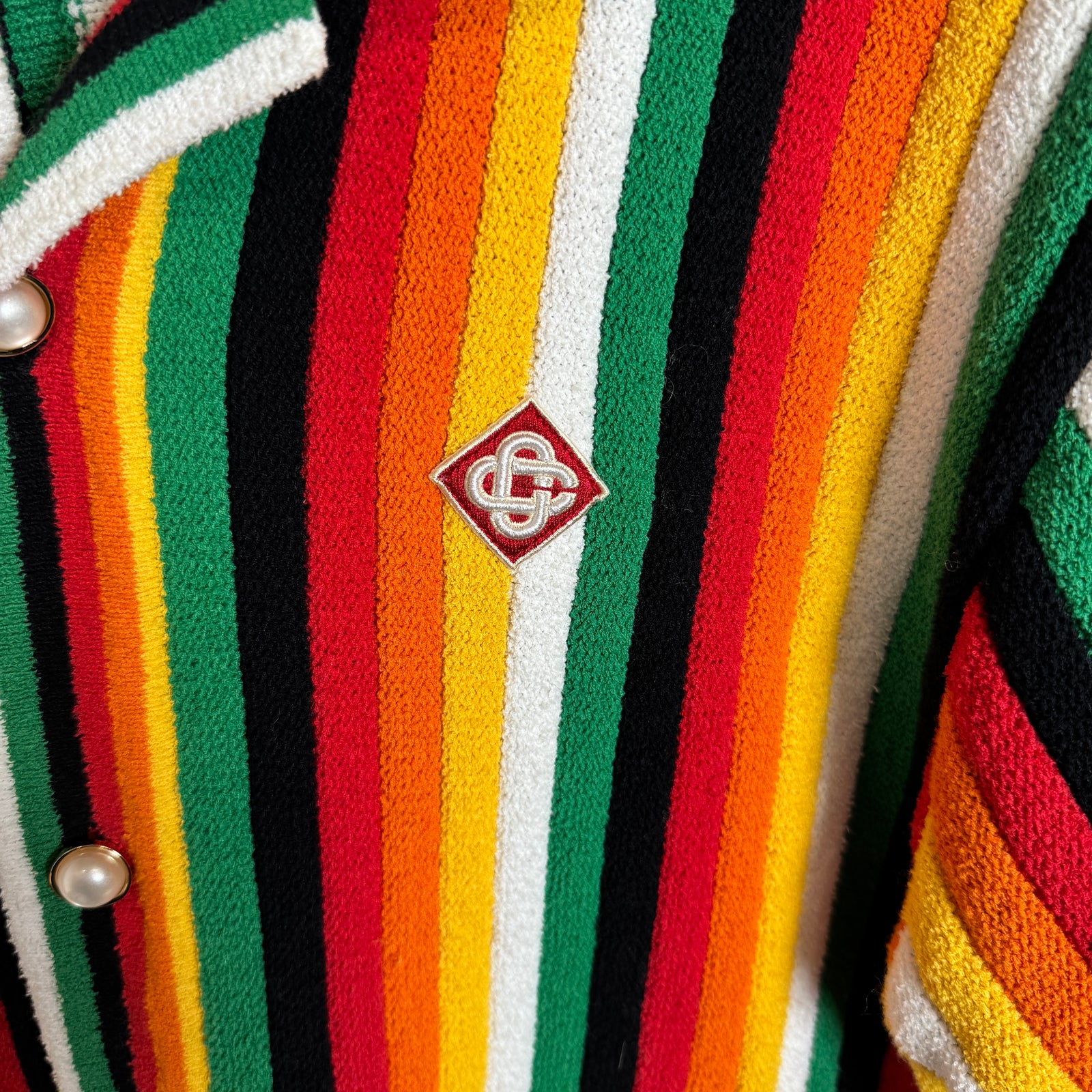 Casablanca Striped Towel Camp Shirt Size M