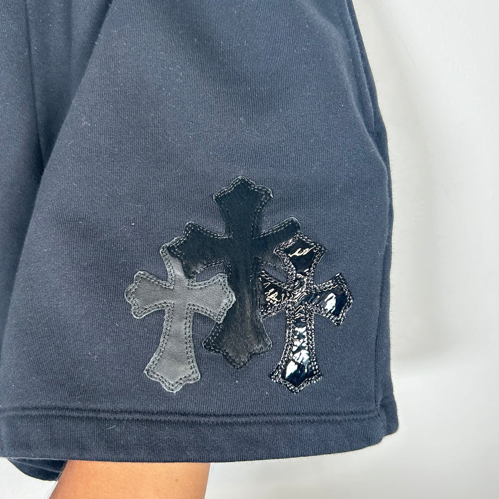 Chrome Hearts Black Cemetary Cross Sweat Shorts Size S