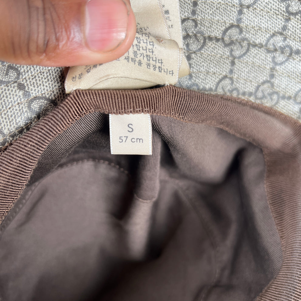 Gucci GG Monogram Leather Bucket Hat Size S