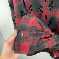 Juntae Kim Cutout Flannel Button Up Shirt