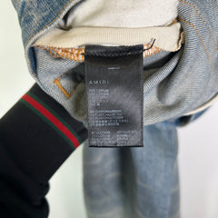 Amiri Clay Indigo Core Logo Camo Applique Jeans