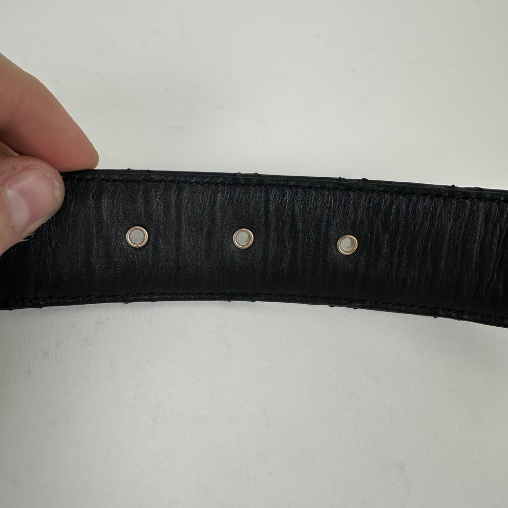 Chanel Black/Gold Quilted 'CC' Belt Size 32