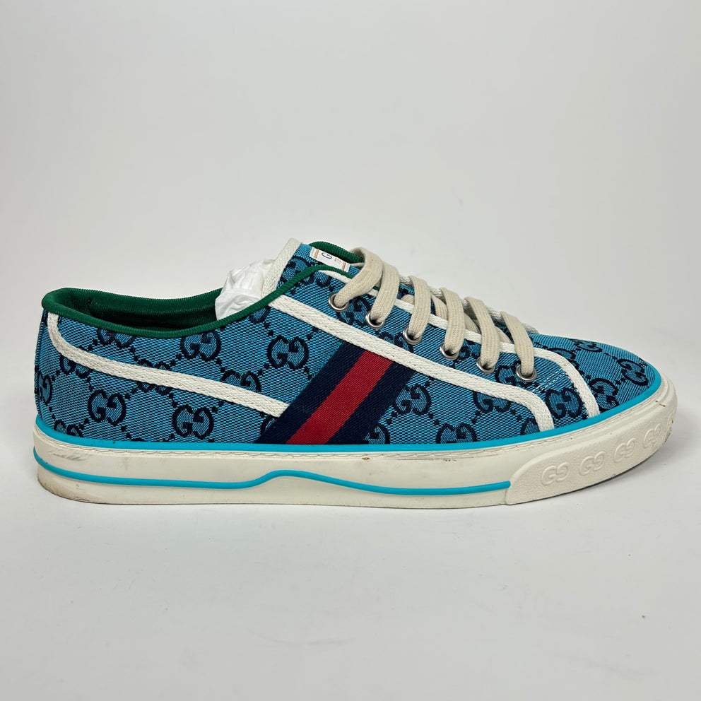 Gucci Light Blue Tennis 1977 Low Top Sneaker Size GG 9.5
