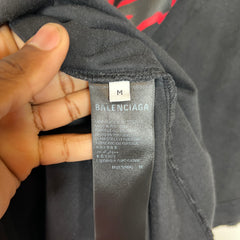 Balenciaga Black/Red College T-shirt Size M