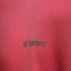 Vetements Burgundy AW21 Written Logo Hoodie Size S