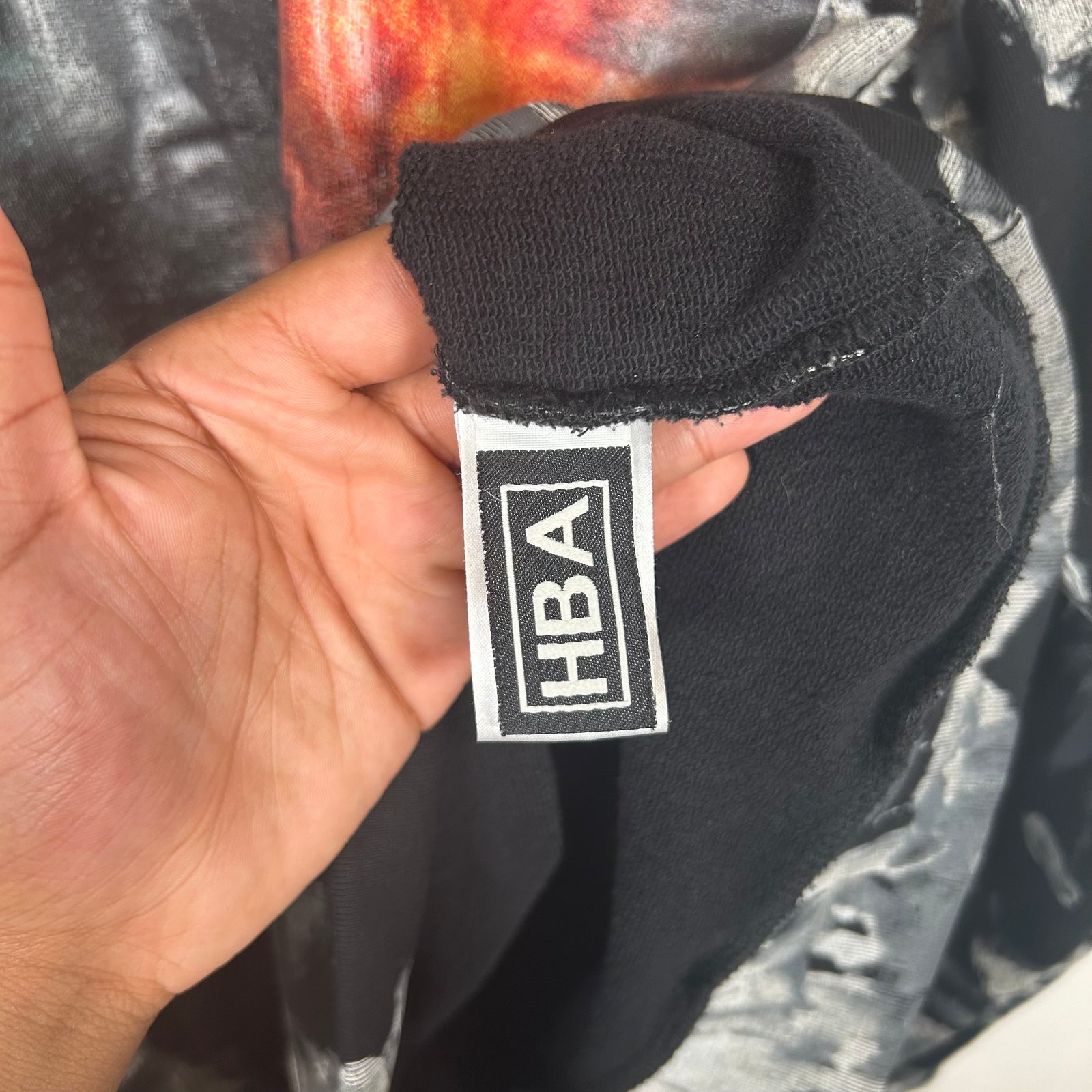 HBA Overprinted Flaming Bulldozer Hoodie Size L
