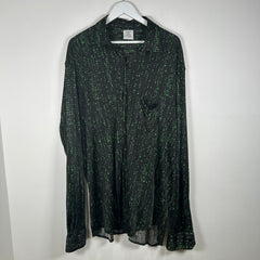 Vetements Matrix Code Viscose Button Up Oversized Shirt Size L