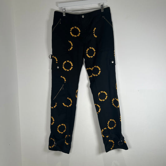 Vlone Yellow Logo Bondage Pants Size XL