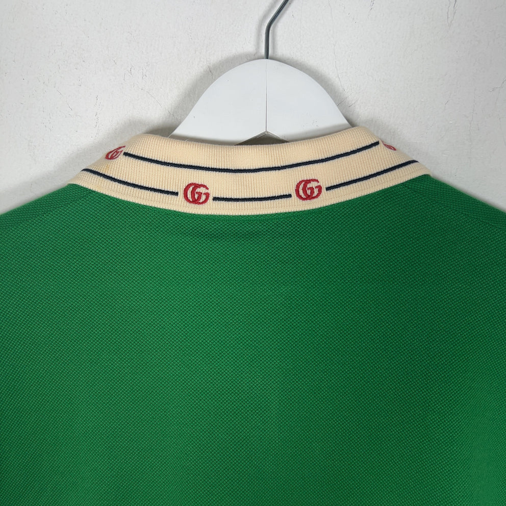 Gucci GG Striped Collar Polo Shirt
