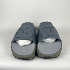 Gucci Dark Grey Interlocking G Slide Size 13