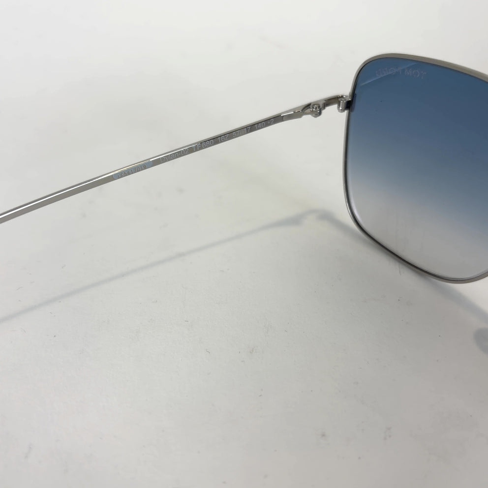 Tom Ford Rectangle Aviator Pink Lense Wire Frame Sunglasses