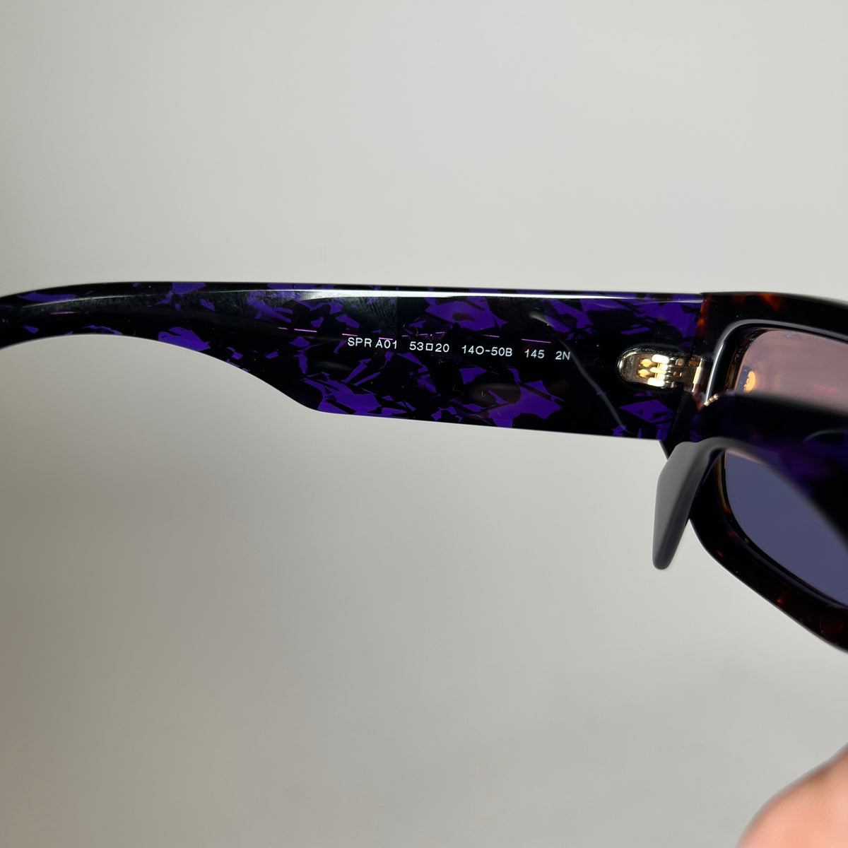 Prada Havana PR A01S Rectangular Sunglasses