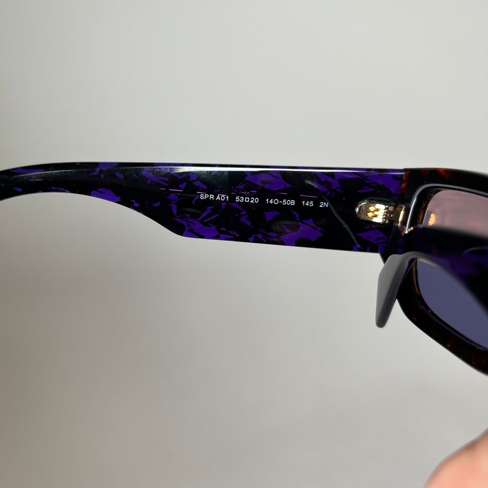 Prada Havana PR A01S Rectangular Sunglasses